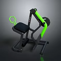 Black and Green Fitness Equipment With Adjustable Seat And Weight Plate