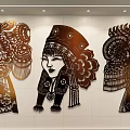 Traditional Ethnic Style Decorative Wall Hangings Featuring Character Portraits With Intricate Ornaments