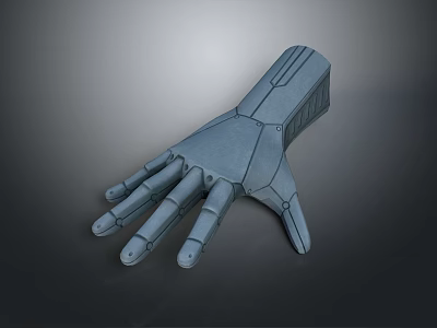 Game Movie Character Mechanical Hand Design 3D Model With Metallic Structure Details 3d model