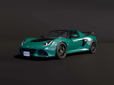 Green Convertible Sports Car With Sleek Body Design And Black Alloy Wheels 3d model