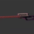 Long Barreled Weapon With Orange Stripes Transparent Section And Black Grip Design