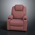 Pink Leather Recliner Chair With Comfortable Armrests And Cup Holders