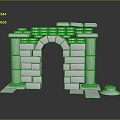 Gate House Stone Gate House Gate Post Stone Gate Post Ruin Gate Post Arch Stone Post Outdoor Articles Realistic 3d model