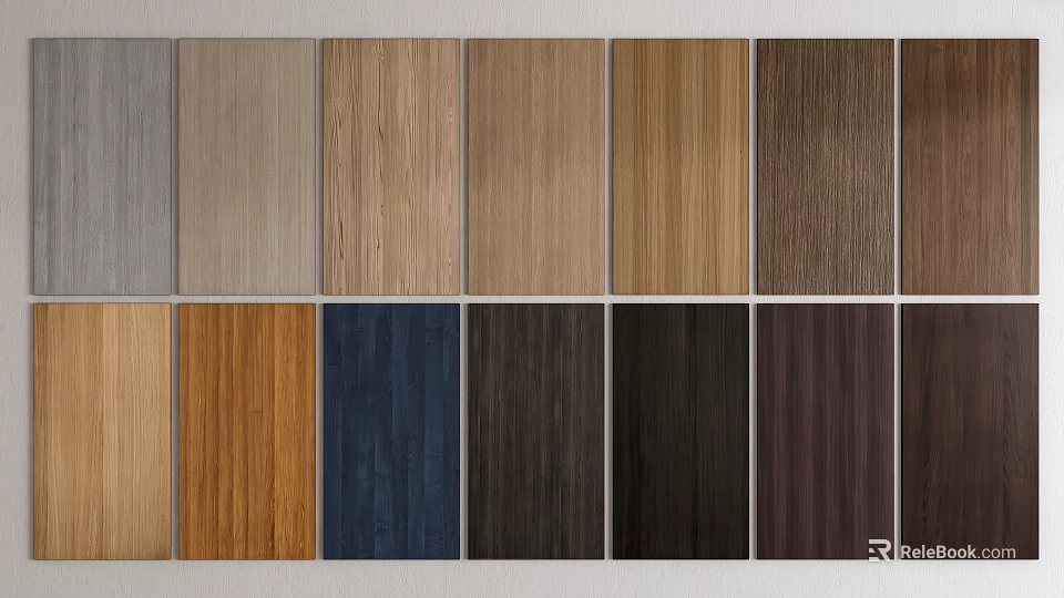 Versatile Wood Wall Panels With Various Grain Patterns And Color Options For Interior Design 3d model