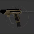 Modern Tactical Weapon Design Featuring Brown Black Metal Body And Sight