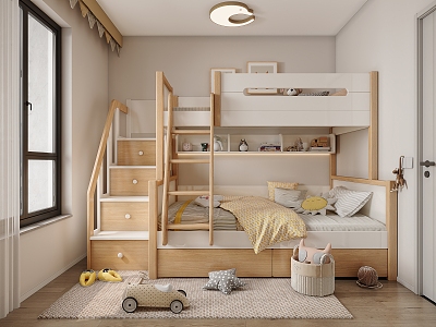 Simple bunk children's room 3d model