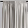 Curtains Light Gray Floor Length With Sheer Layer For Window Decoration 3d model