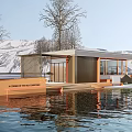 Modern Cafe Building Public Building Visitor Center Building Exhibition Hall Small Public Building Post Station Building 3d model