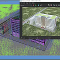 Aerial Planning Of Modern Multi Storey Building With Green Roof Glass Curtain Walls And Trees