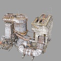 chemical plant equipment industrial plant parts large machinery industrial equipment 3d model