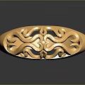 Gold Fashion Ring With Intricate Decorative Design On Top Surface Detail
