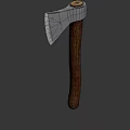 Game Movie Character Holding Axe With Metal Head And Wooden Handle