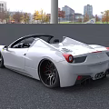 Sleek White Convertible Sports Car Parked Outdoor With Modern Building Background