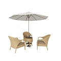 Outdoor courtyard sunshade canopy leisure seat combination 3d model