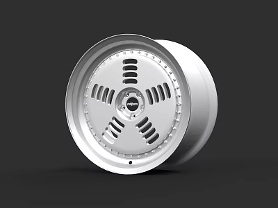 Car Wheel Rim With Silver Metallic Finish And Modern Spoke Design 3d model
