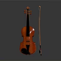 Classical Wooden Violin With Bow And Glossy Red Finish Musical Instrument