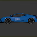 Blue Sports Car With Modern Sleek Design Black Roof And Aerodynamic Body