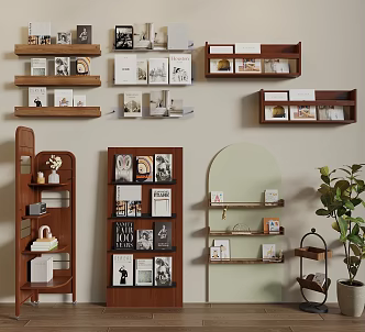 Magazine Rack Bookshelf Decorative Rack Books Magazine Display Rack Wall Hanging Bookshelf 3d model