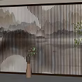 New Chinese Partition Screen 3d model