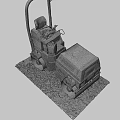 Utility Vehicle With Worn Driver Seat Steering Wheel Blue Gas Cylinder Yellow Hoses And Labels