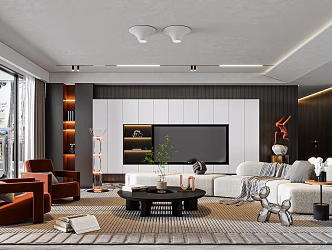 modern living room 3d model