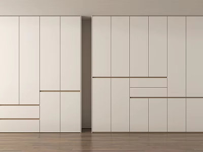 Modern Wardrobe Interior Design With White Cabinet Doors And Drawer Storage 3d model