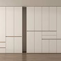 Modern Wardrobe Interior Design With White Cabinet Doors And Drawer Storage 3d model