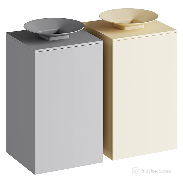 Modern Gray and Beige Urinals with Sleek Contemporary Design for Modern Bathrooms 3d model 