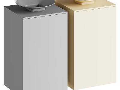 Modern Gray and Beige Urinals with Sleek Contemporary Design for Modern Bathrooms 3d model