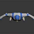 Blue Helmet Character In White Blue Costume With Mythical Creature Companion