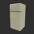 Cream Colored Single Door Refrigerator Freezer With Simple Design For Home Use