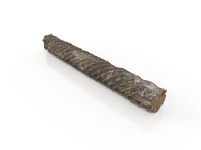Arbor Trunk With Twisted Texture And Rough Brown Green Surface 3d model