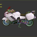 White Sport Touring Motorcycle Featuring Sleek Design Black Handlebars And Side Panniers