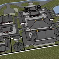 Traditional Chinese Ancient Architecture With Classic Roofs Eaves And Symmetrical Courtyards