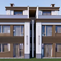 Elegant Detached Villa Exterior With White Brown Facade And Classic Architectural Design