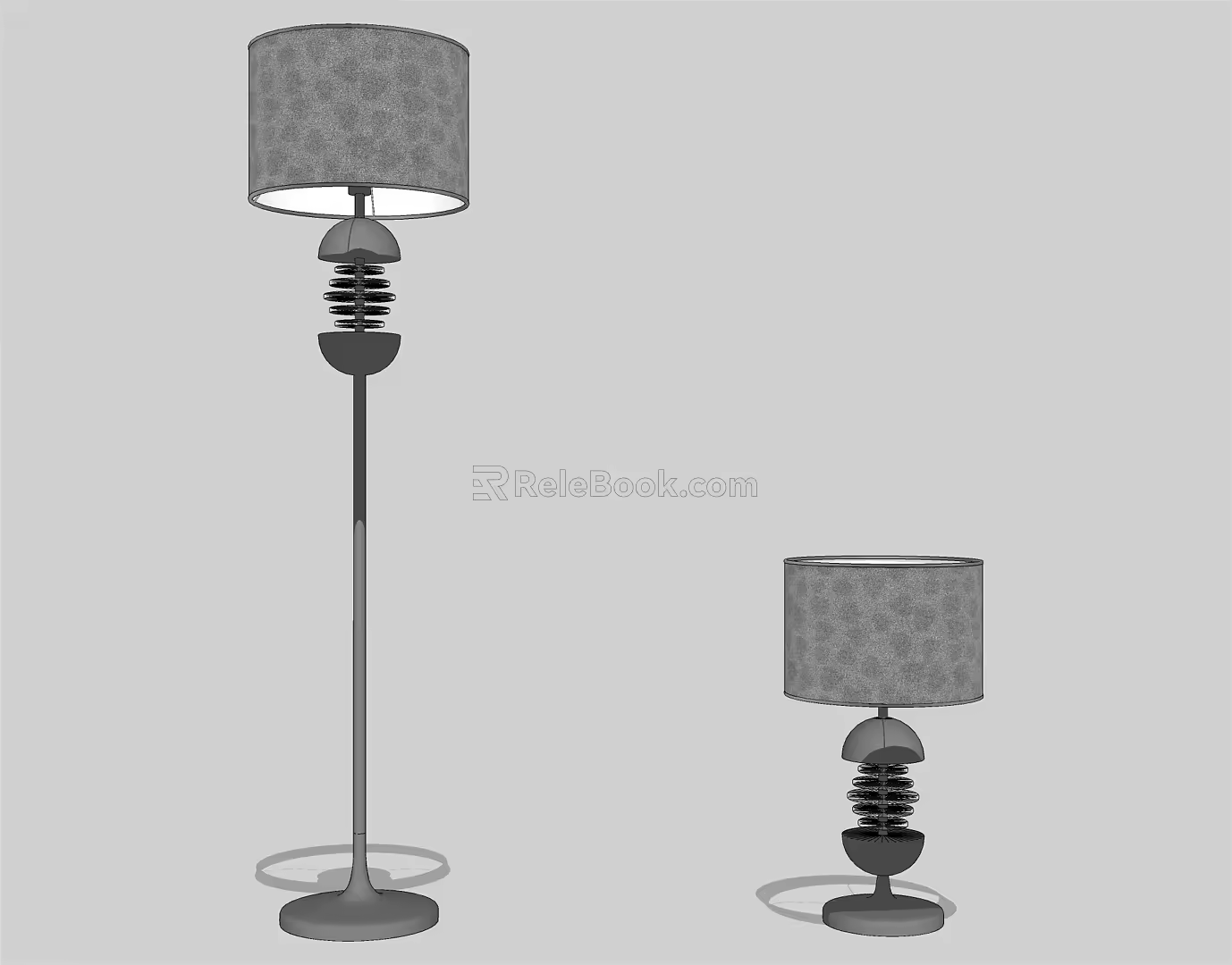 Simple European Lamps Combination Ice Fleece Table Lamp Floor Lamp 3d model