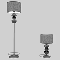 Simple European Lamps Combination Ice Fleece Table Lamp Floor Lamp 3d model