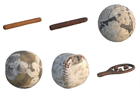 Children's toys play entertainment facilities bat baseball football 3d model