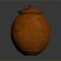 Rustic Orange Clay Jar With Lid And Rough Textured Surface 3d model