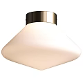 Modern White Ceiling Light With Gold Top And Sleek Minimalist Design