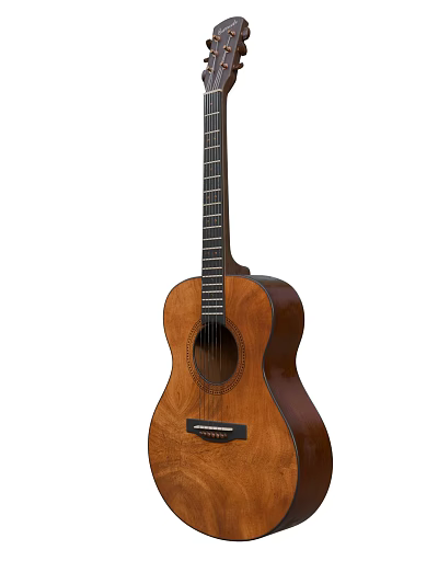 High Quality Wooden Acoustic Guitar With Classic Body And Smooth Fretboard Strings 3d model