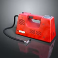 Red Handheld Portable Air Pump With Pressure Gauge And Flexible Hose For Daily Living Use