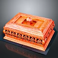 Vintage Copper Square Jewelry Box With Spherical Knob And Intricate Base Patterns