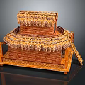 Two Story Traditional Thatched Building With Bamboo Walls Thatched Roof And Wooden Staircase