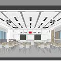 Modern Classroom High School Standard Classroom 3d model
