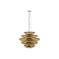 Elegant Golden Multi Tiered Modern Chandelier With Circular Layered Metallic Design