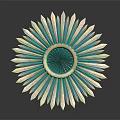 Decorative Modern Photo Frame With Radiant Turquoise And Gold Accents Circular Center Design