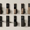 Fingerprint lock combination lock door lock security door combination lock door handle entry door lock 3d model