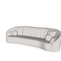 Modern White Sectional Sofa With Plush Cushions And Sleek Upholstered Design 3d model
