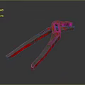High Quality Adjustable Wrench With Red Silver Metal Design For Hardware Tools 3d model